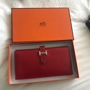 Hermes Red Bearn Wallet